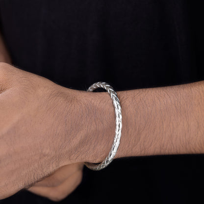 Silver Men's Woven Bracelet