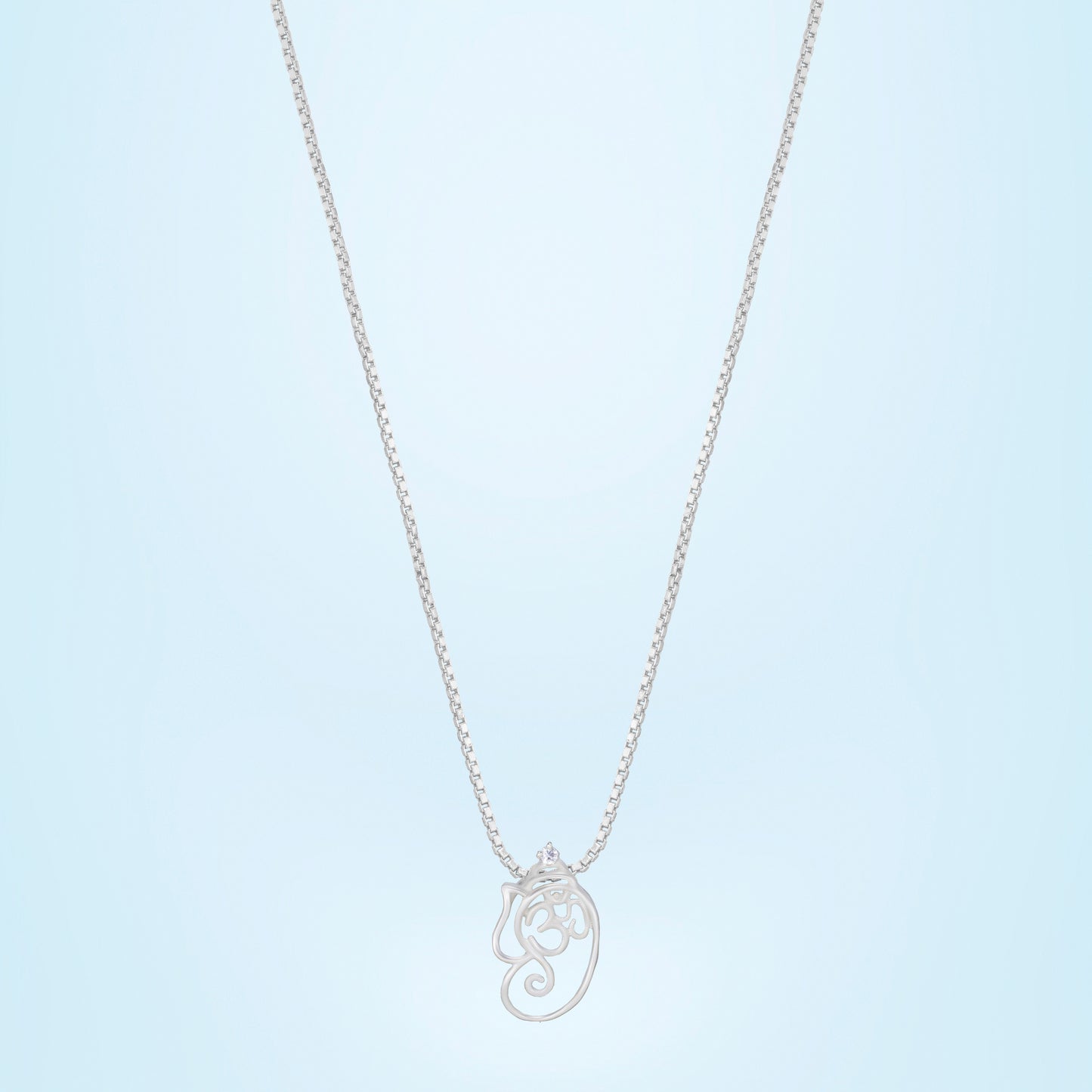 silver necklace with om pendant