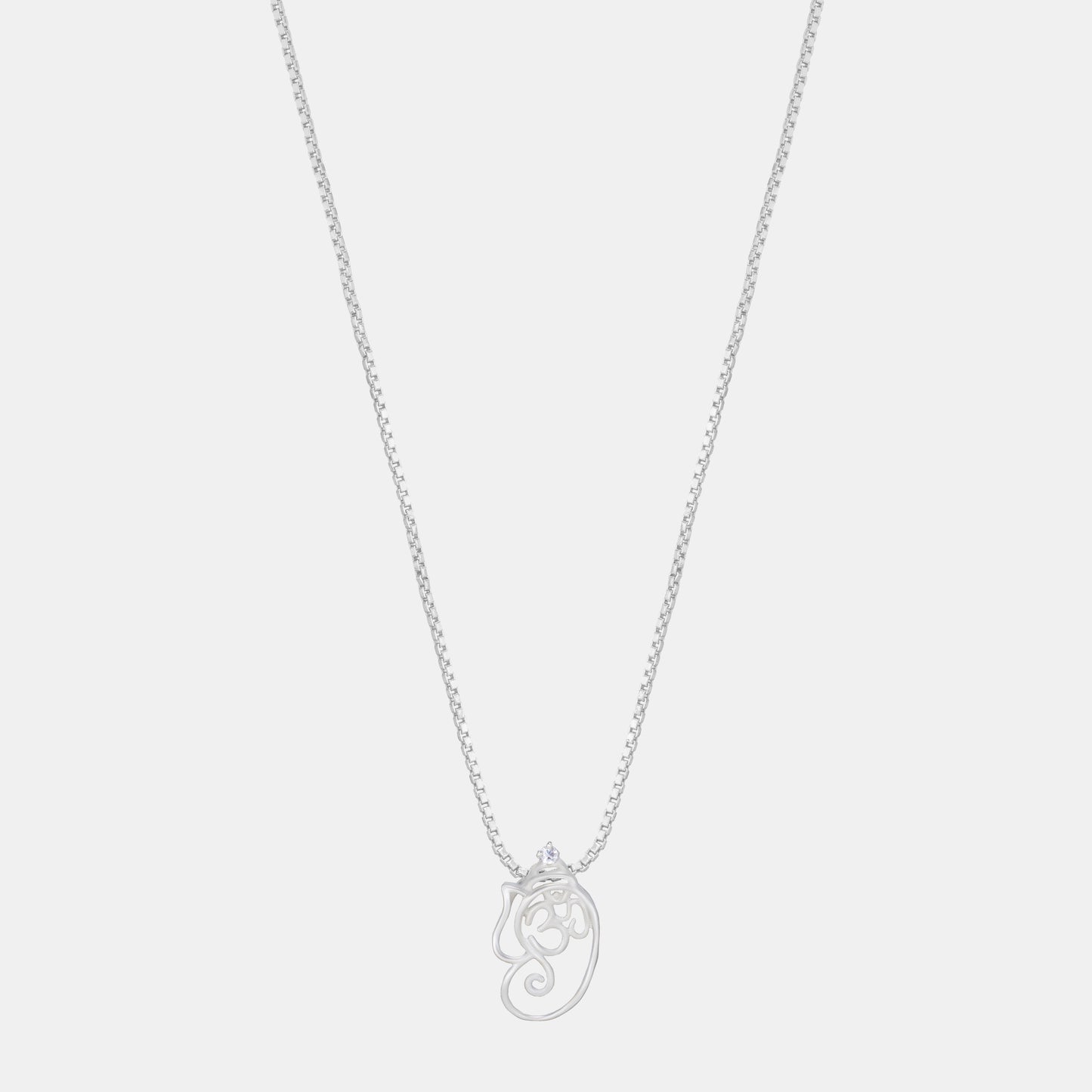 silver necklace with om pendant