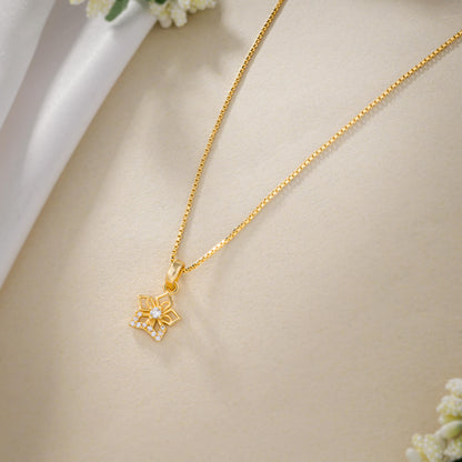 Golden Necklace with Sapphire Stone