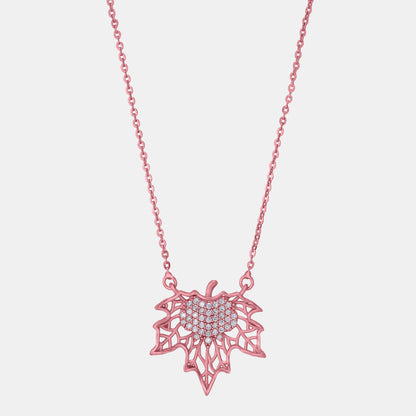 Rose Gold Necklace with a Diamond Flower Pendant