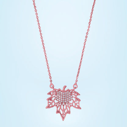 Rose Gold Necklace with a Diamond Flower Pendant