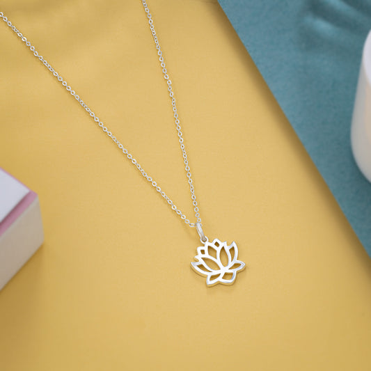 Silver Lotus Flower Necklace