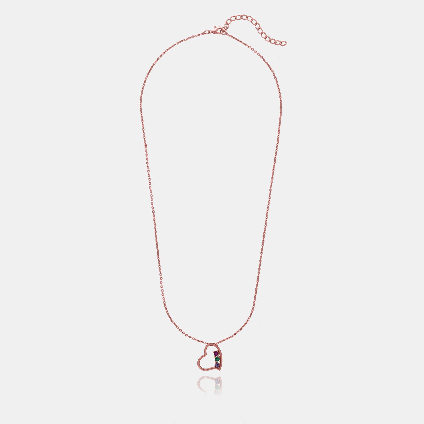 rose gold necklace with a heart pendant