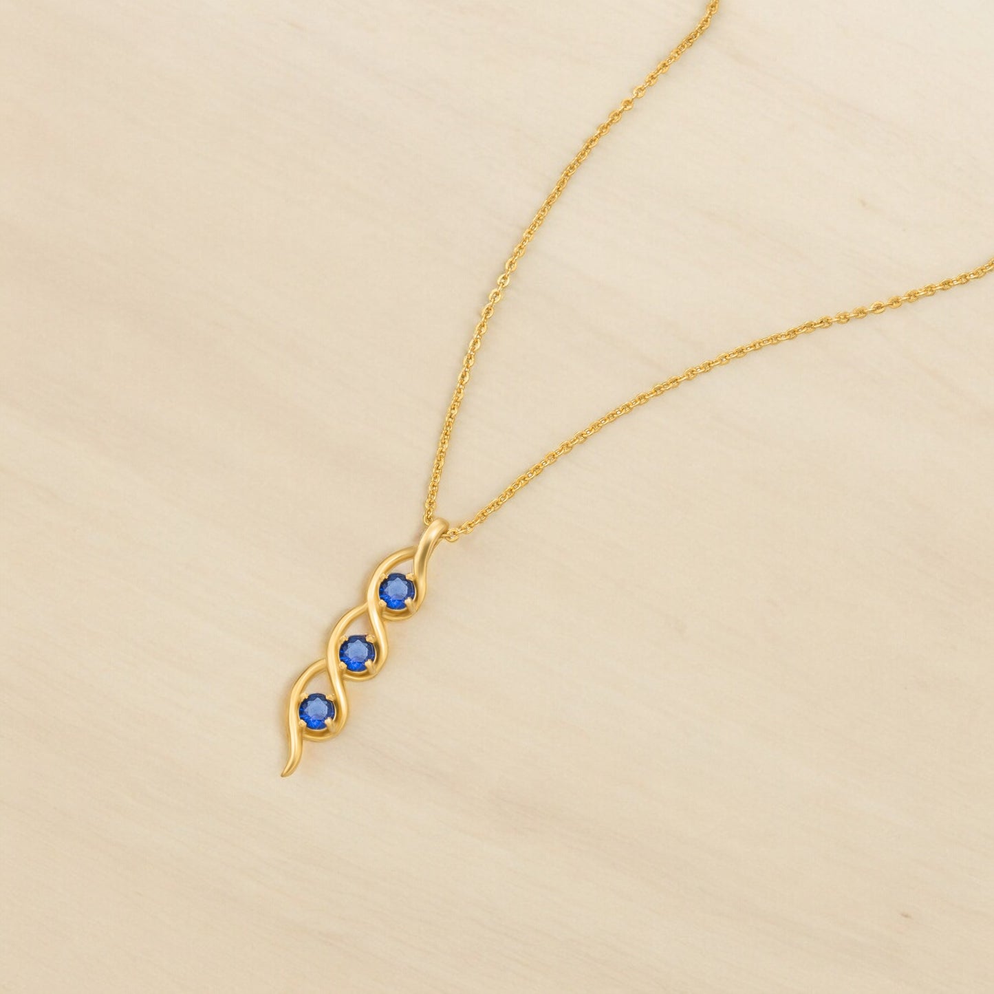 blue ethereal twist necklace