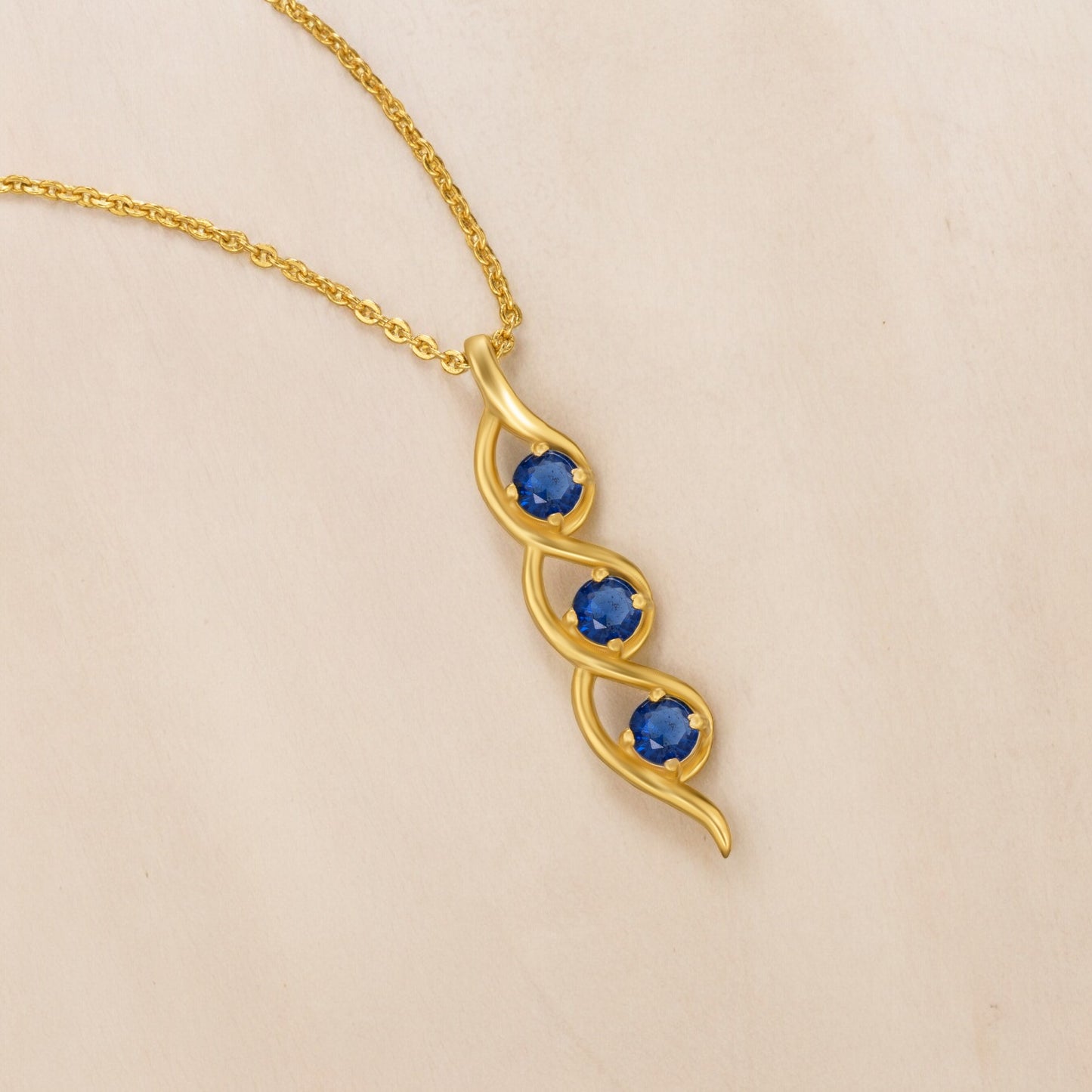 blue ethereal twist necklace