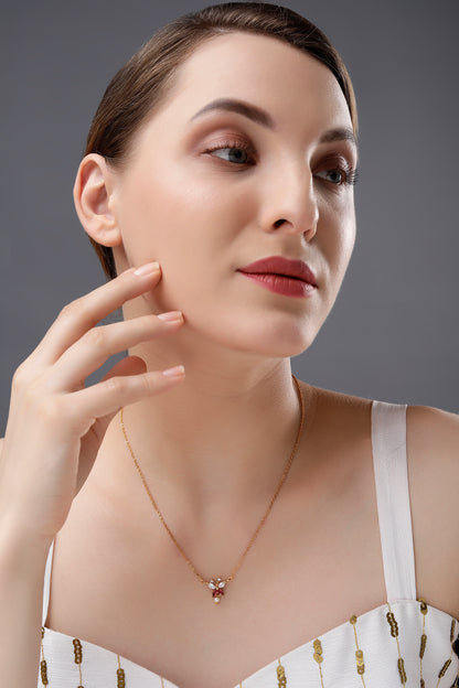 Golden Necklace with a Butterfly Pendant