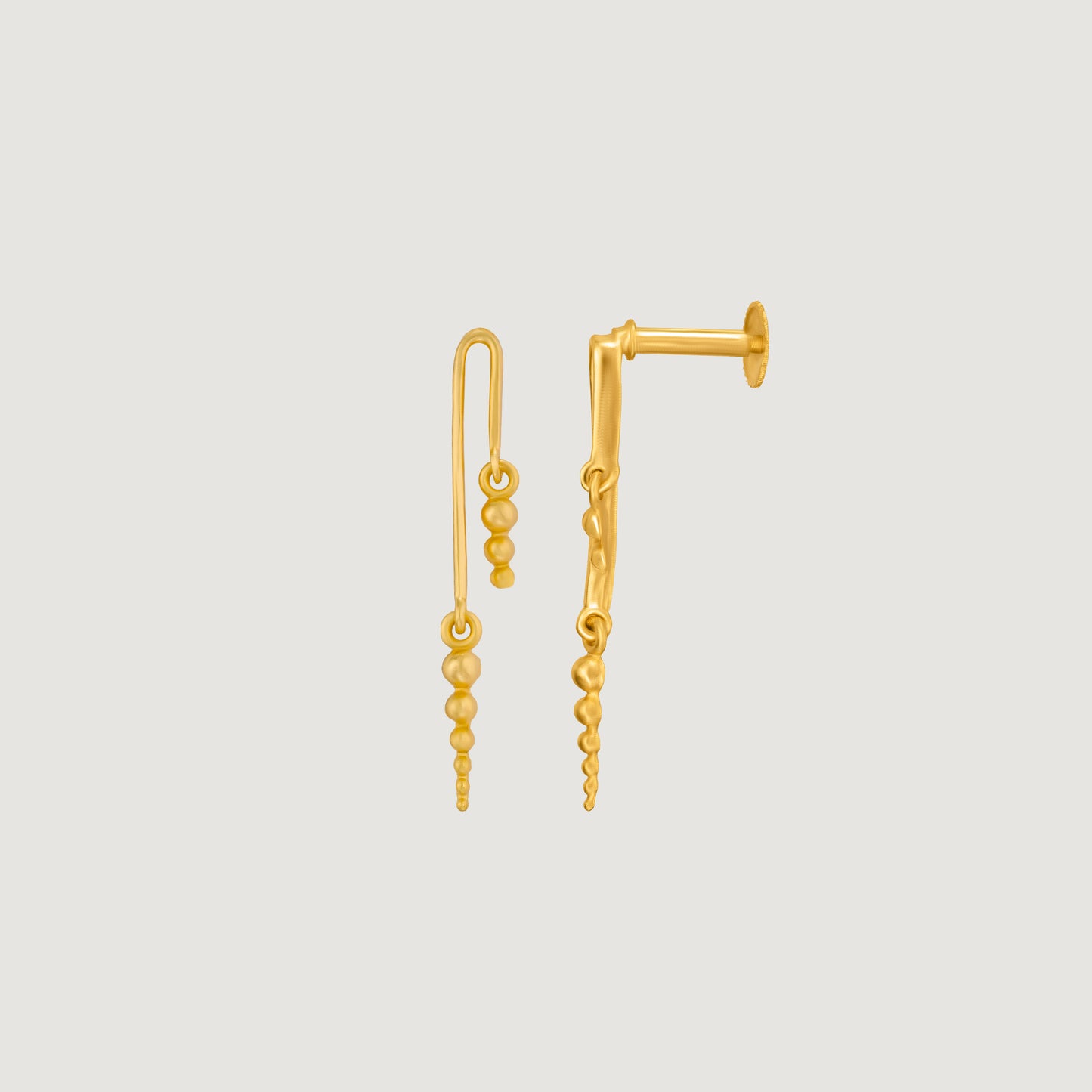 pair of golden beads earrings