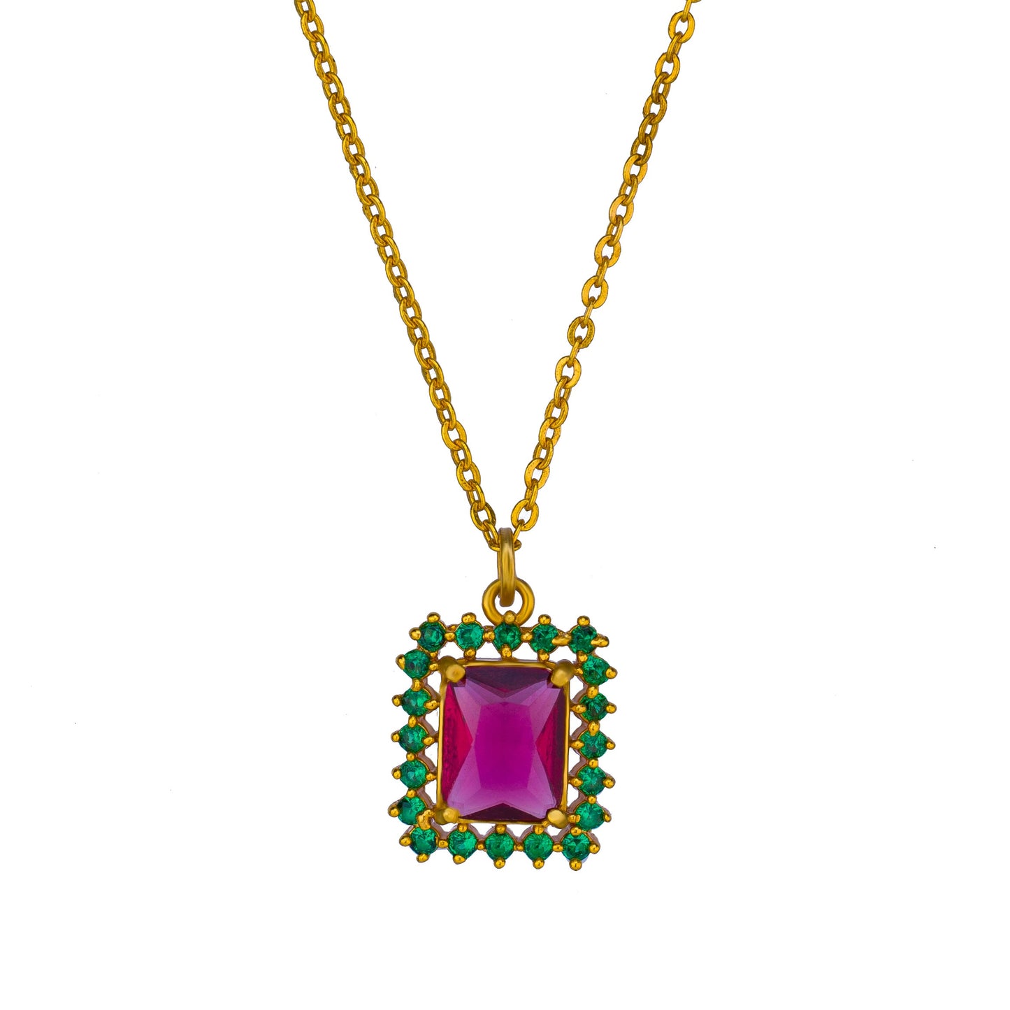 red and green royal sapphire pendant