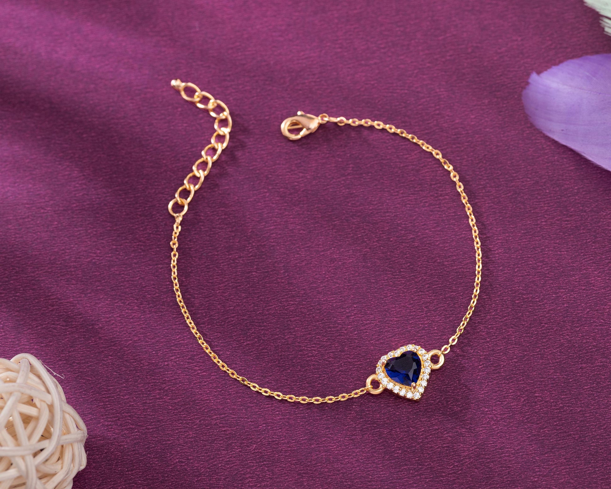 Bracelet_Blue Stone_Golden_1