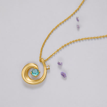 Green Amethyst Spiral Pendant