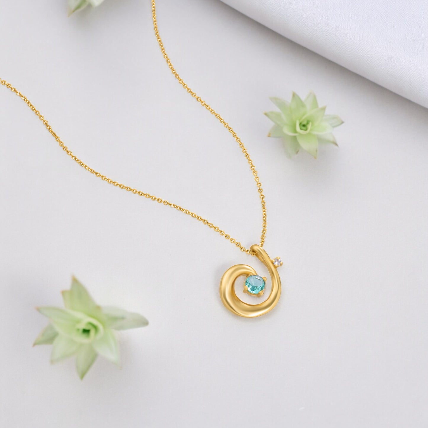 green amethyst spiral pendant