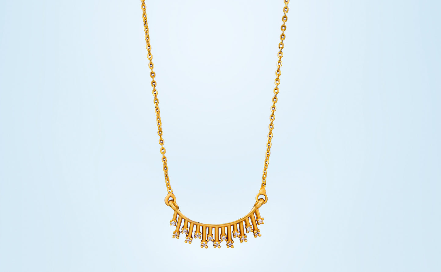 golden necklace with diamonds