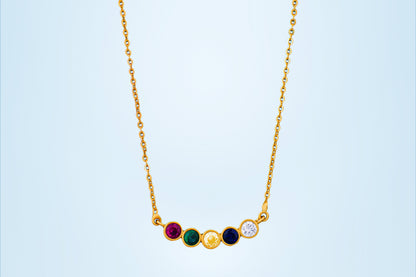 Golden Necklace with Multicolor stones