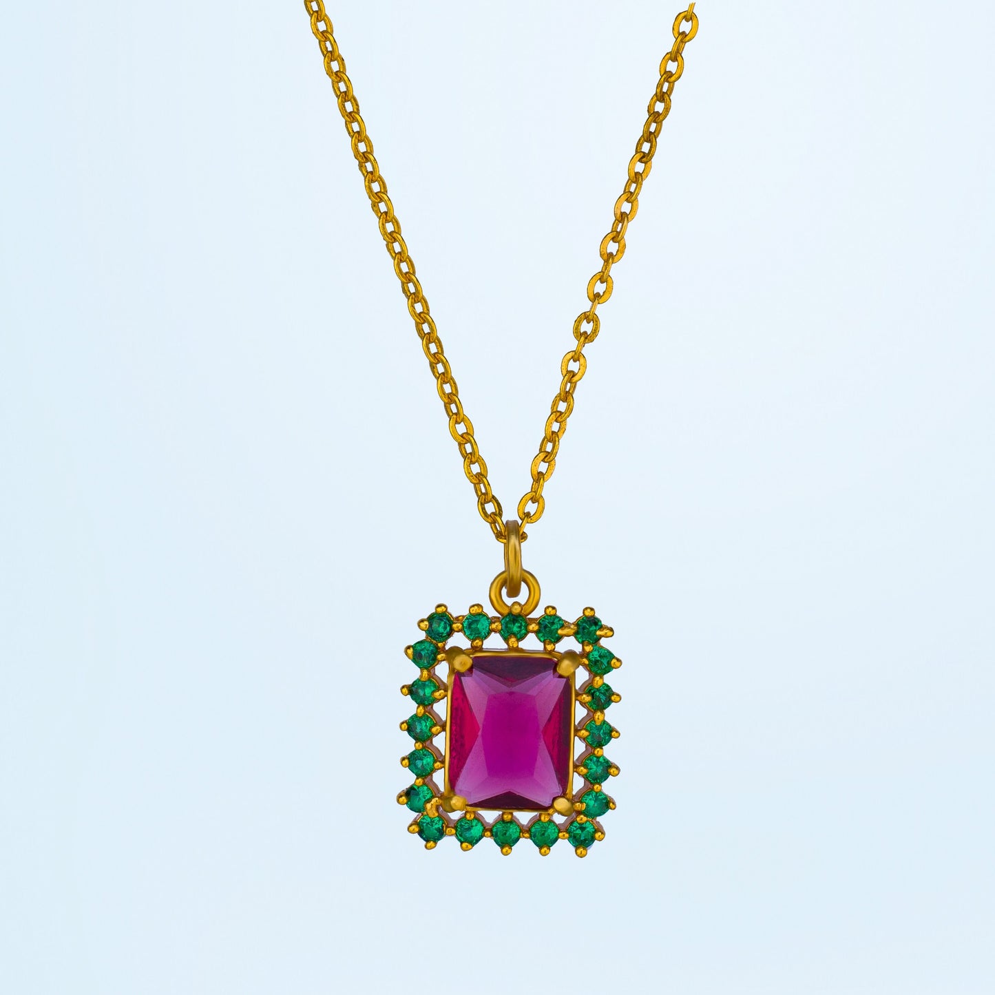 red and green royal sapphire pendant