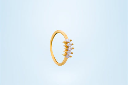 Golden Ring with White Stones