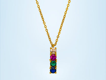 Golden Necklace with MultiColor Stones