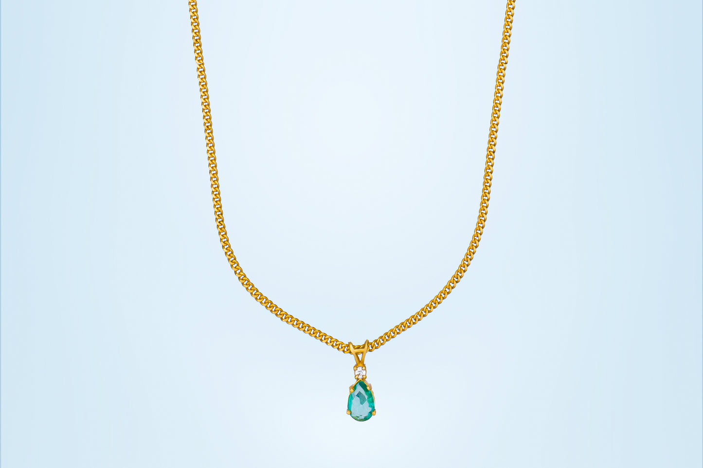 aqua green teardrop elegance necklace