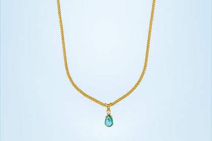 Aqua Green Teardrop Elegance Necklace