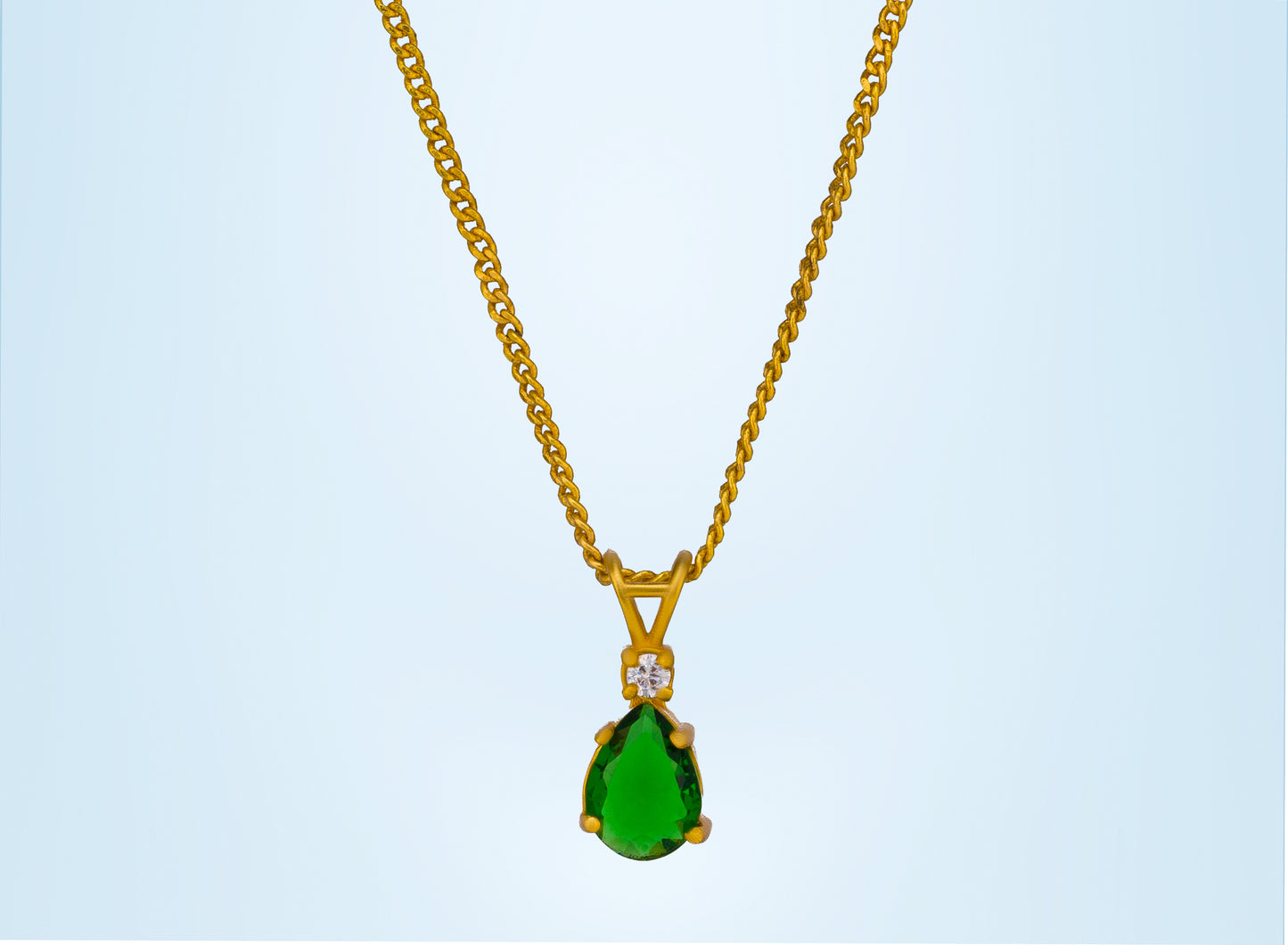 green teardrop elegance necklace