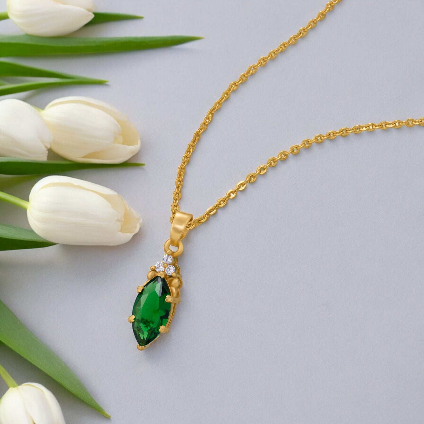 green celestial teardrop pendant