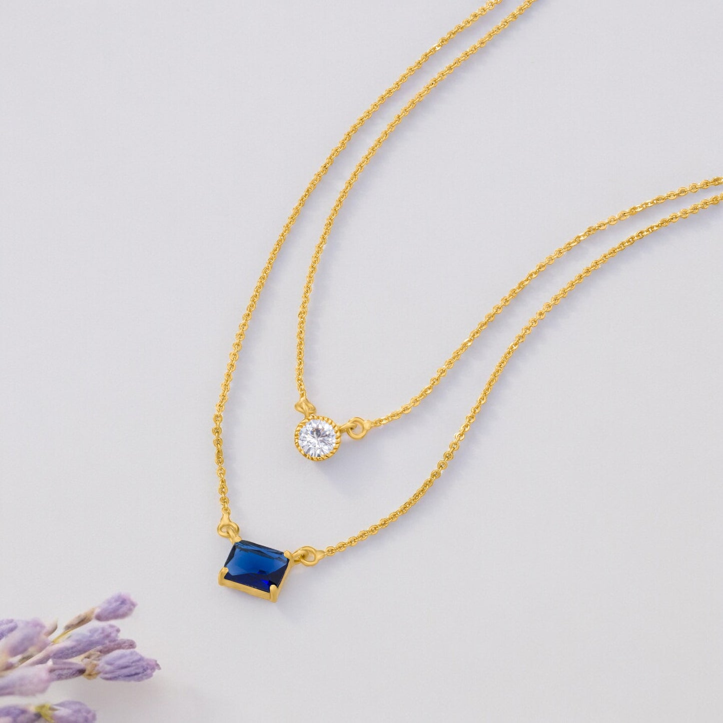 blue breeze double necklace