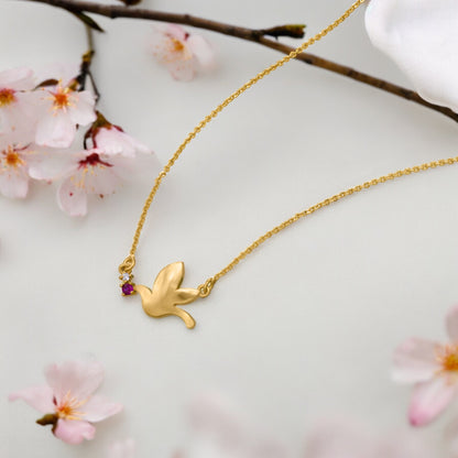 New Heights with this Enchanting Golden Bird Necklace