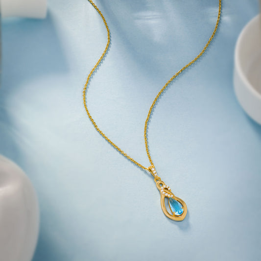 Golden Necklace with stone Pendant