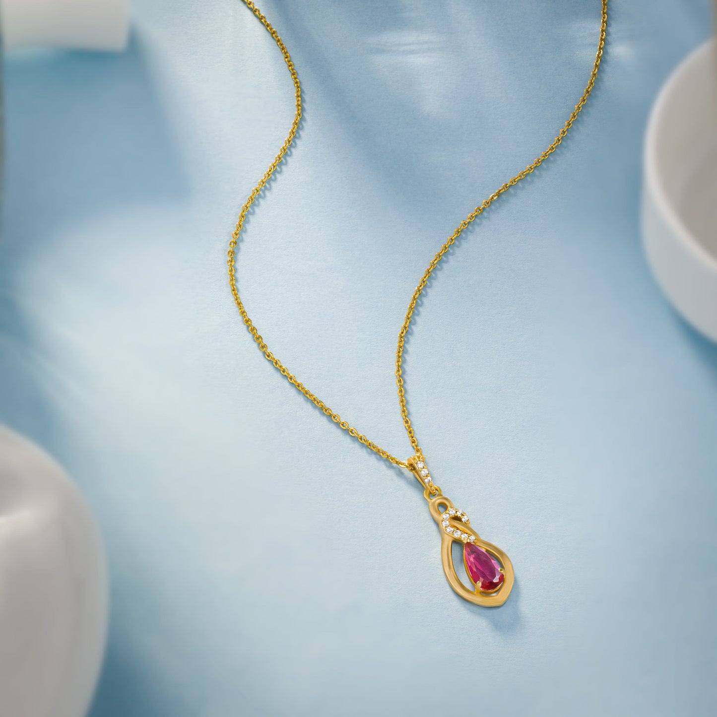 red midnight elegance sapphire necklace