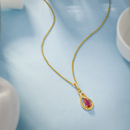 Red Midnight Elegance Sapphire Necklace