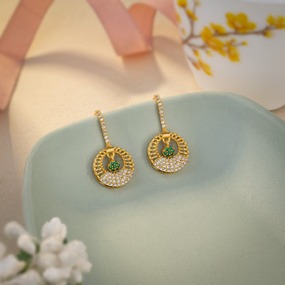 Green Radiance Drop Earrings