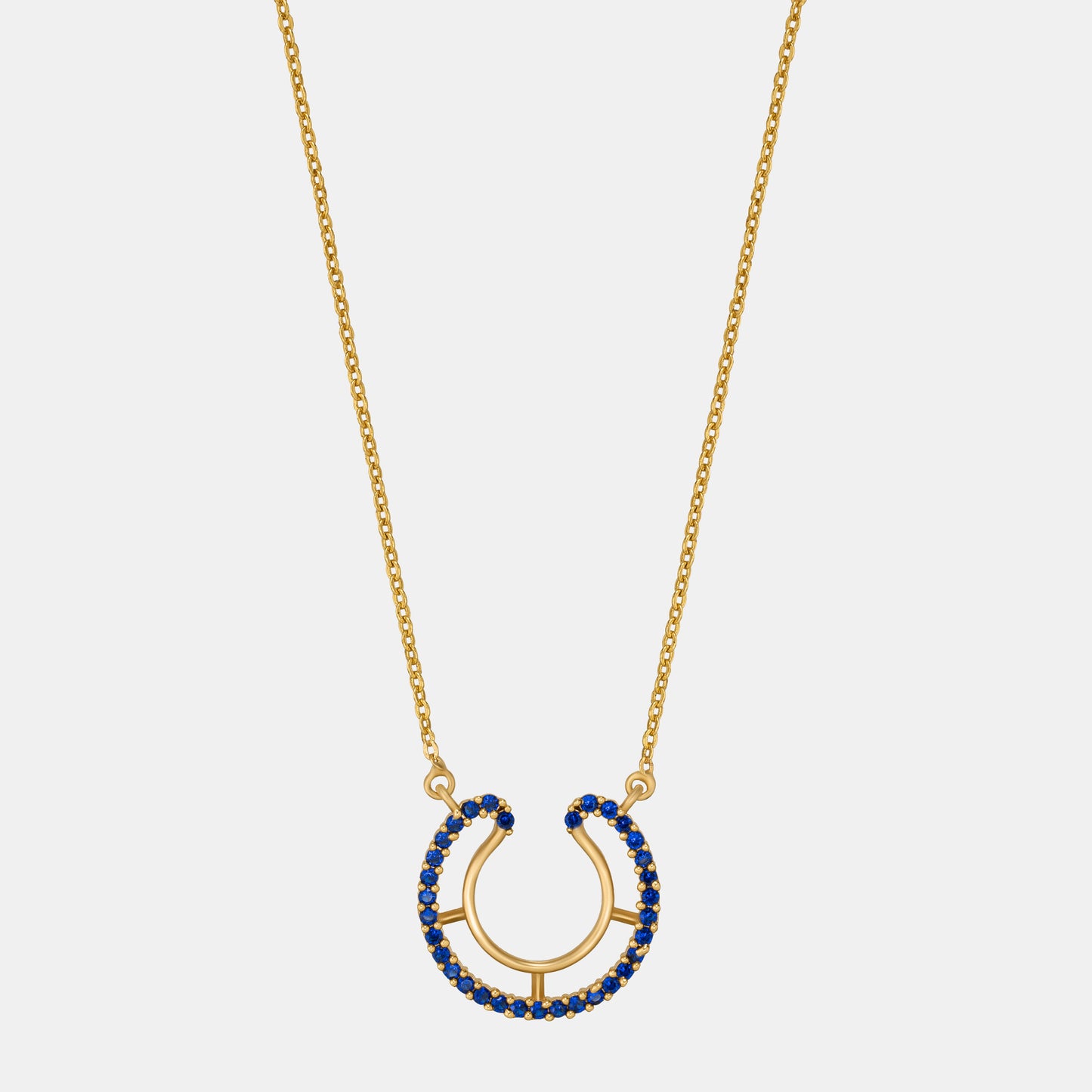 luck with this stunning golden horseshoe necklace