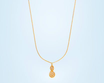 Golden Necklace with a Diamond Tear