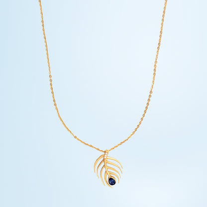 Golden necklace with Sapphire Stone