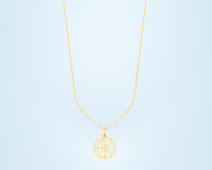 Golden Necklace with a Celtic Design Pendant