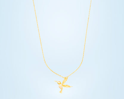 Golden Humming Necklace with Diamonds