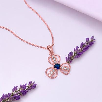 Rose Gold Radiant Blue Harmony Necklace