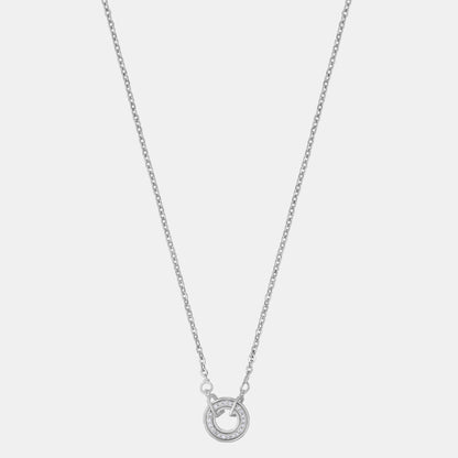 Silver Necklace with a Diamond Circle