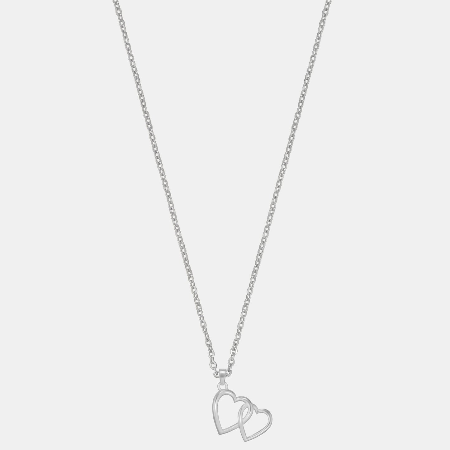 silver heart pendant with a chain