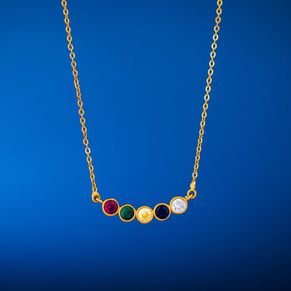 Golden Necklace with Multicolor stones