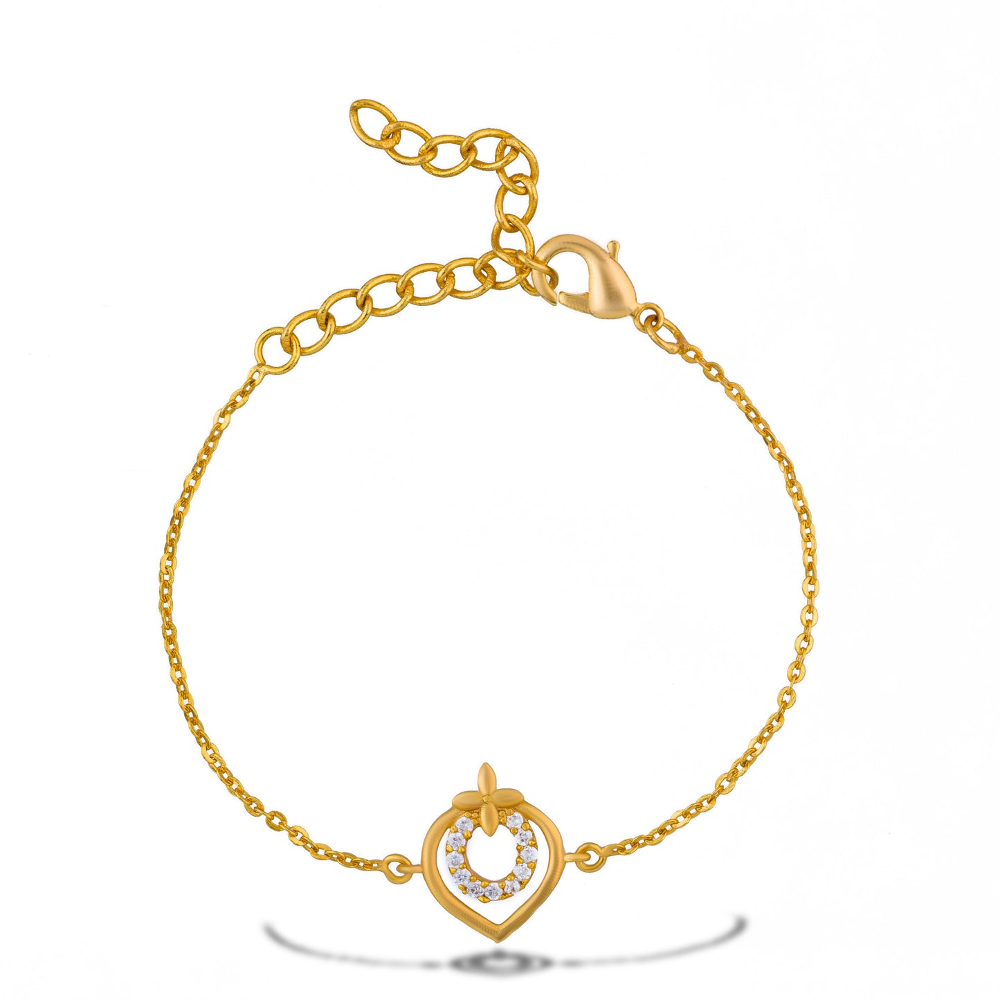 golden bracelet with a heart charm