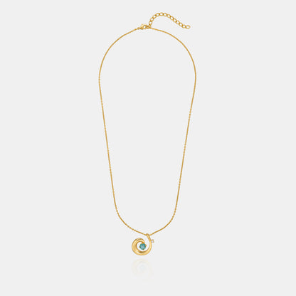 Green Amethyst Spiral Pendant