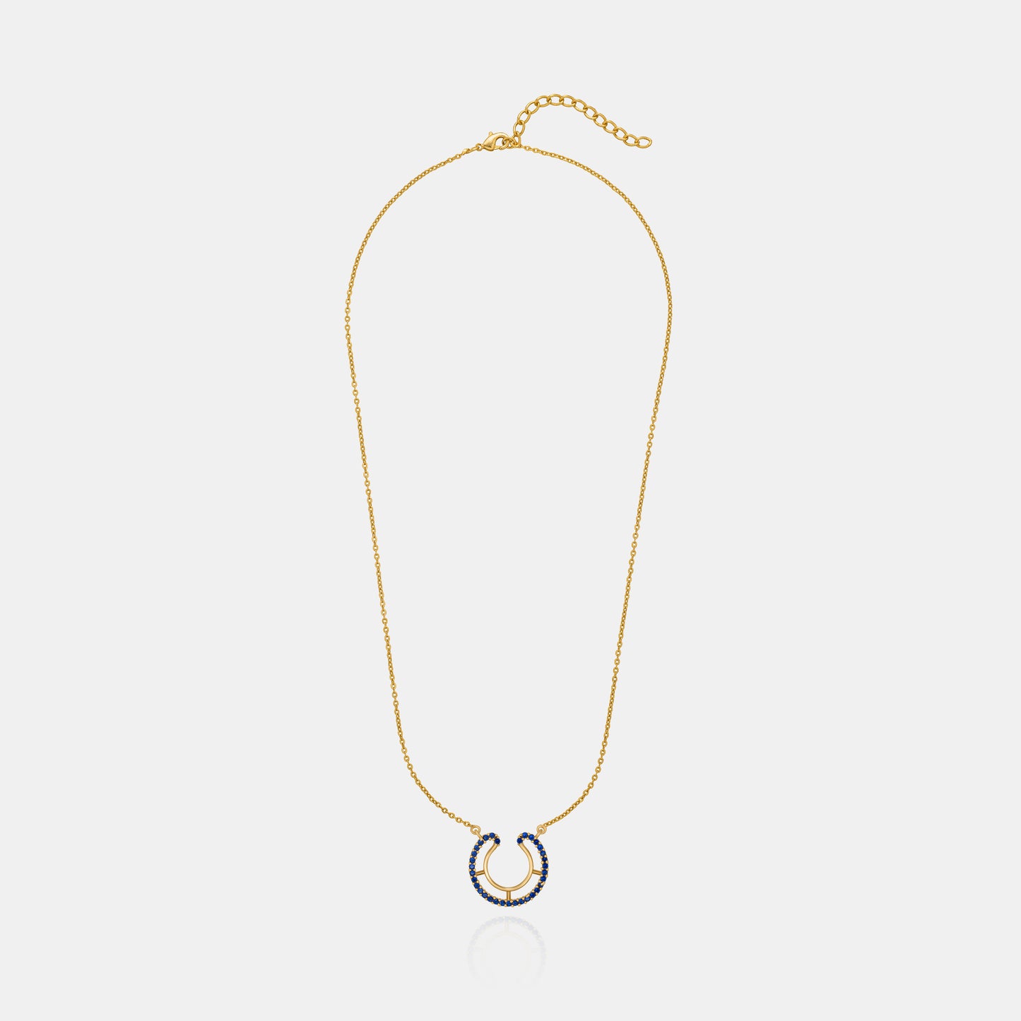 luck with this stunning golden horseshoe necklace