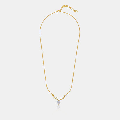 White Antler Heart Necklace