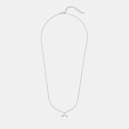 Silver Necklace with a Diamond