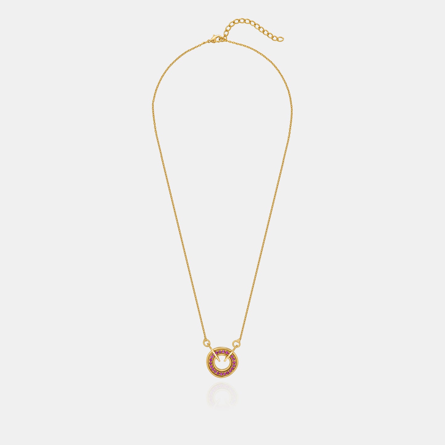 golden necklace with a diamond circle