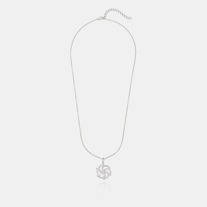 Silver Necklace with a Diamond Pendant