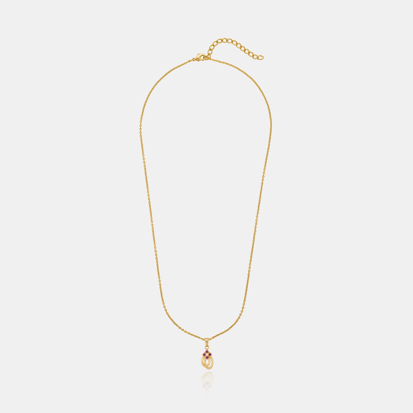 golden necklace with a diamond pendant