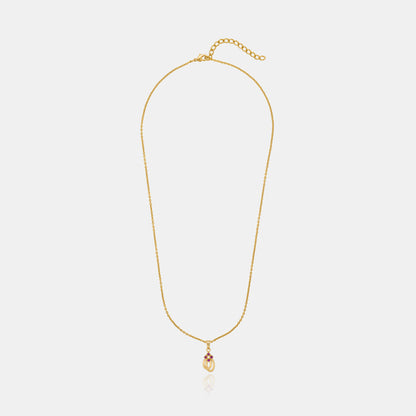 Golden Necklace with a Diamond Pendant