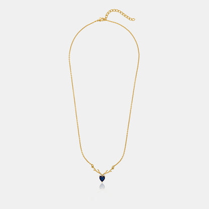 Blue Antler Heart Necklace